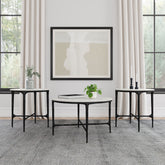 Orleans Furniture - Coaster - Hermas 3-piece Round Marble Coffee and End Table Set White - 710738-S3